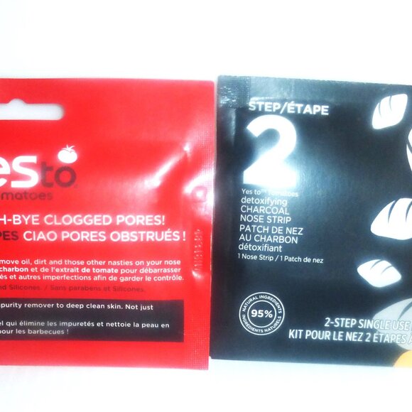 4x YES to TOMATOES 2 Step NOSE KIT Clear Skin BYE Clogged Pores Charcoal Detox - Picture 2 of 5